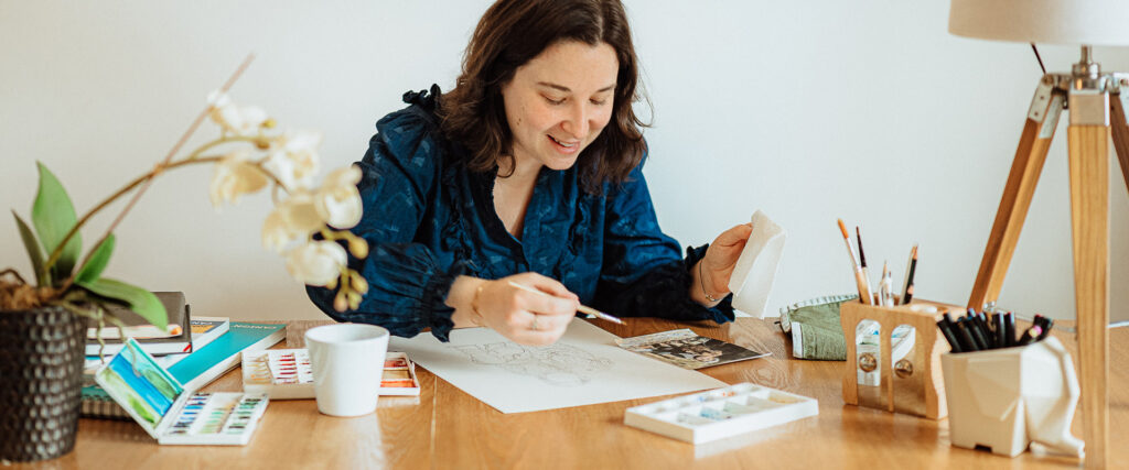 illustration dessinée à la main, d'après une photo