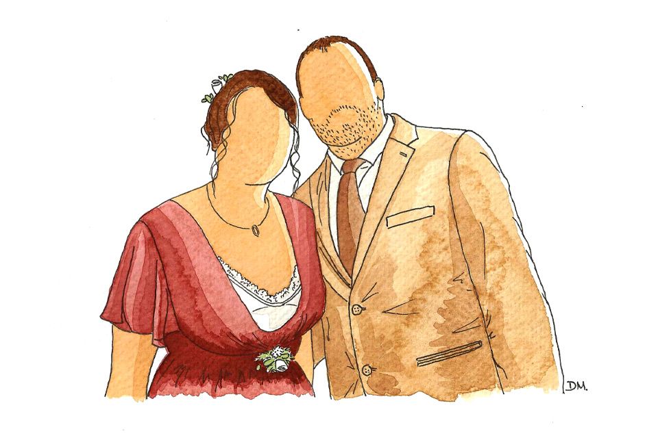 Cadeau invité : portrait personnalisé à l'aquarelle