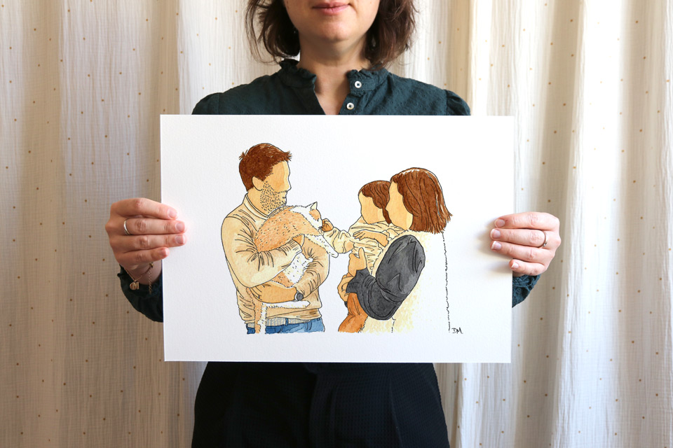 portrait personnalisé avec un animal