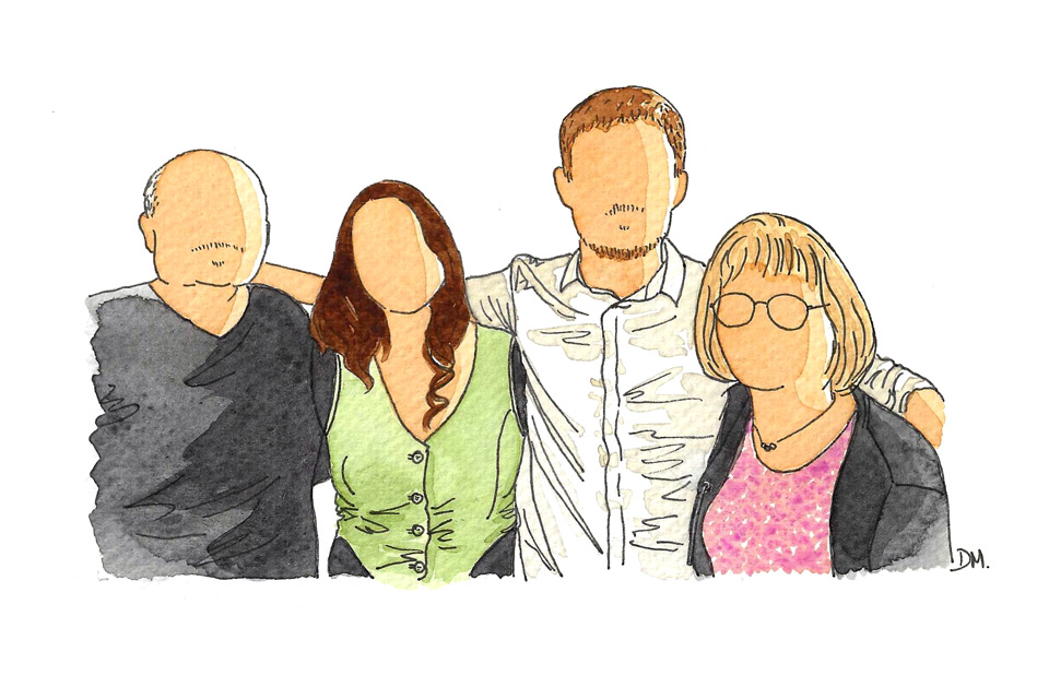 Portrait de famille avec 4 personnes