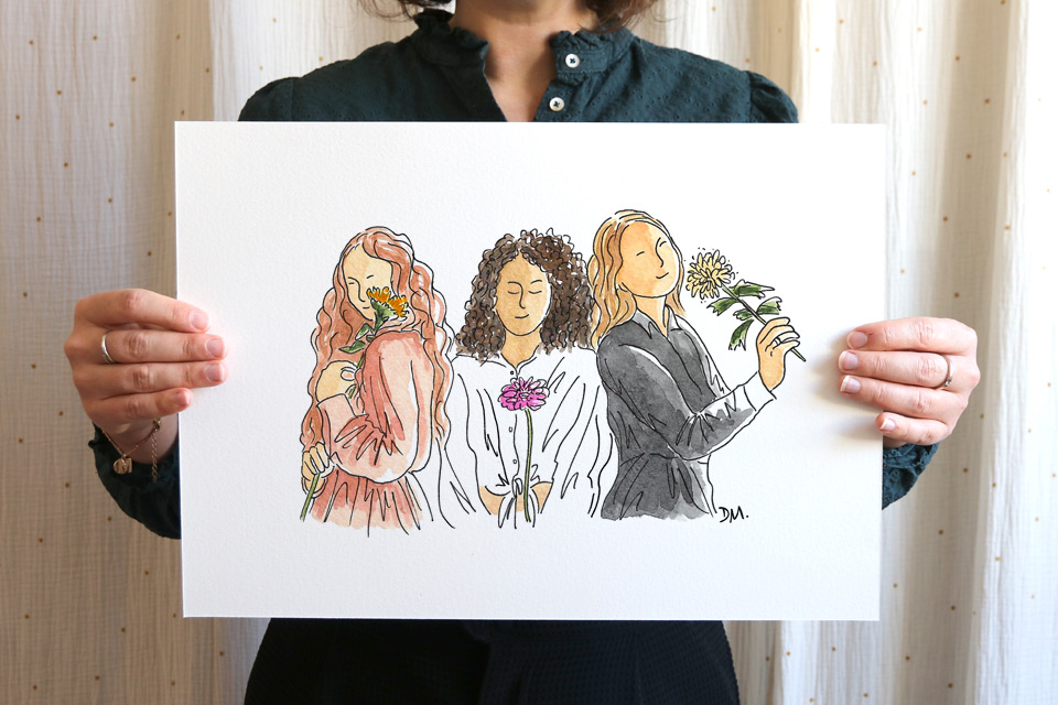 dessin avec mes copines