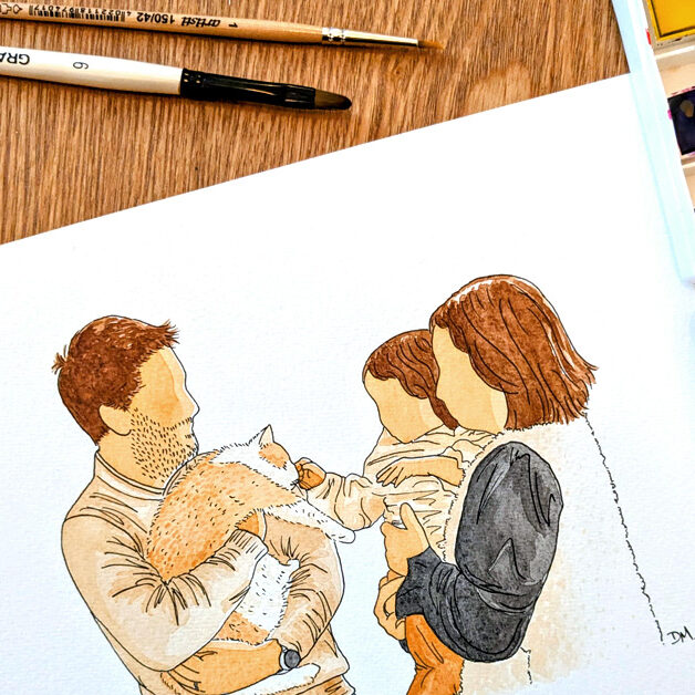 Dessin d'une famille heureuse