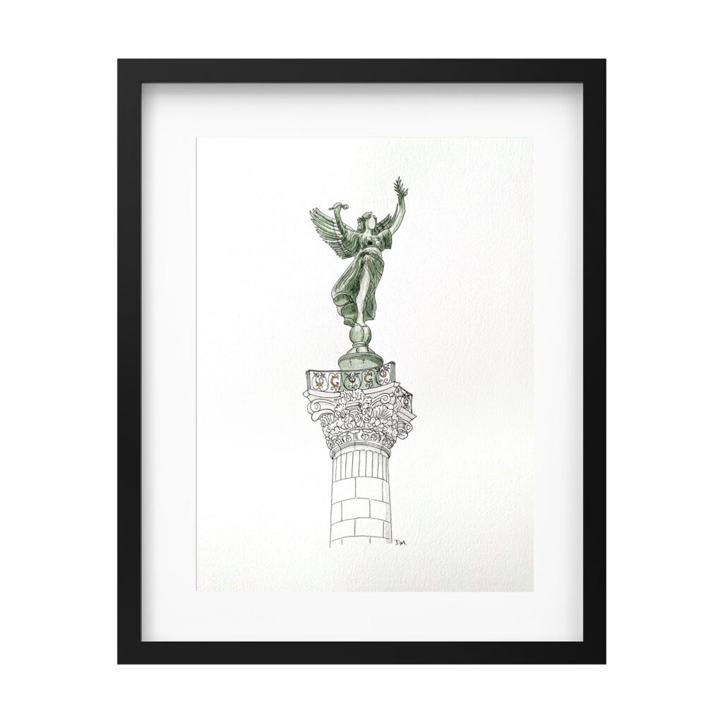 Illustration faite à la main d'un monument de Bordeaux