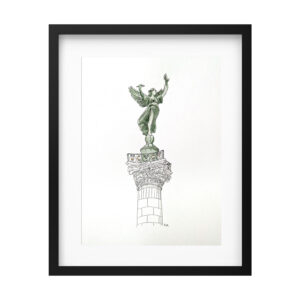 Illustration faite à la main d'un monument de Bordeaux