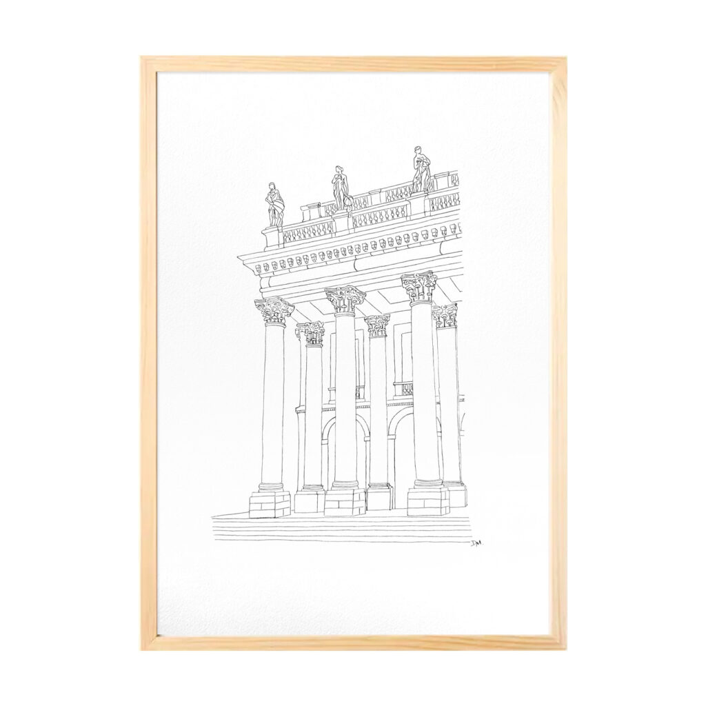 Illustration originale du grand théâtre à Bordeaux