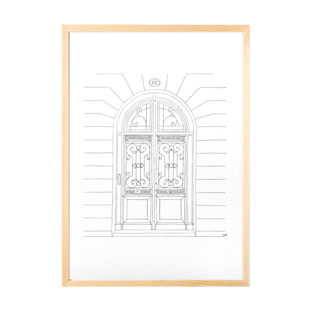 illustration originale d'une façade de maison à Bordeaux