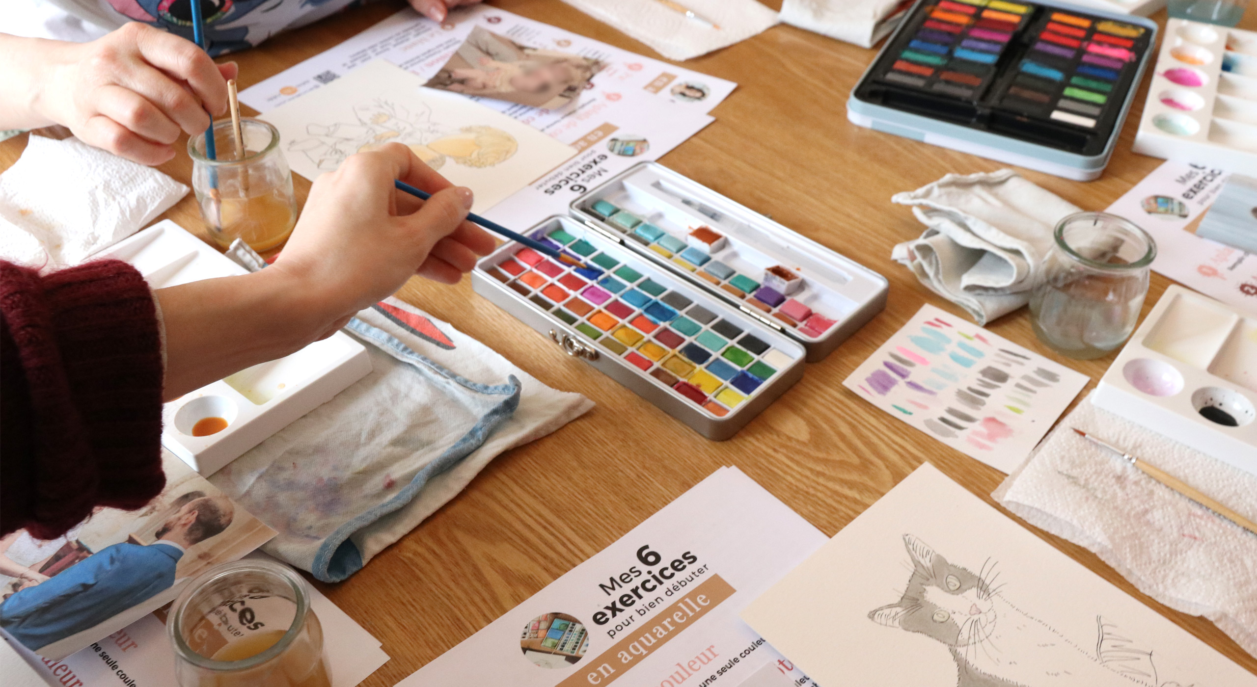 atelier aquarelle entre copines
