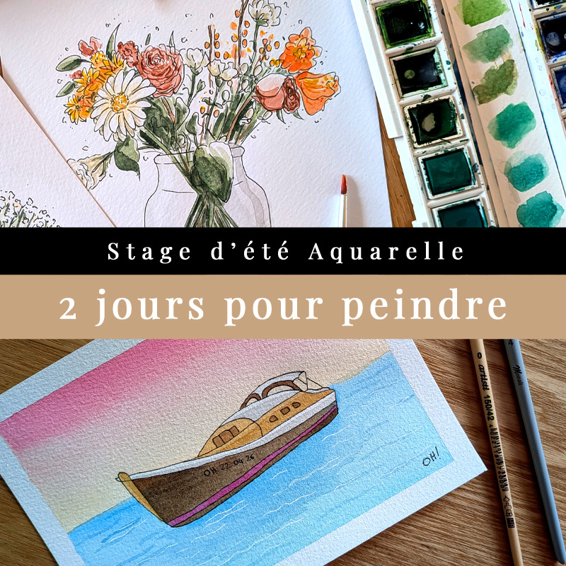 Ateliers aquarelle - Stage été - 2 jours pour créer