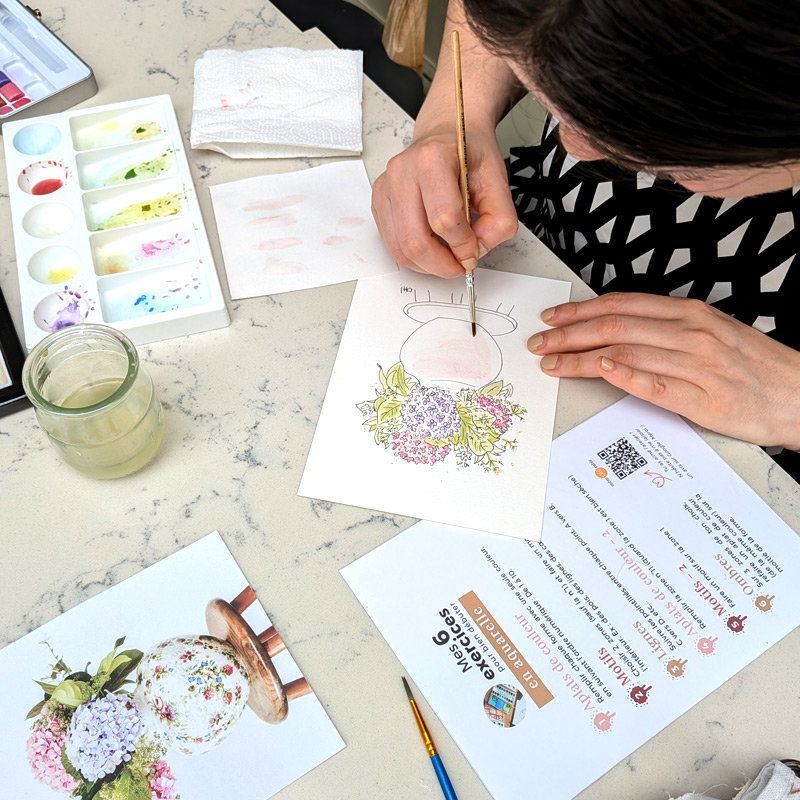 peindre des fleurs à l'aquarelle à Bordeaux